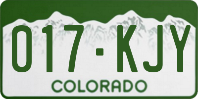 CO license plate 017KJY