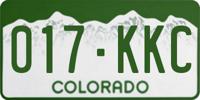 CO license plate 017KKC