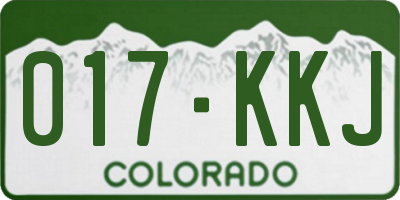 CO license plate 017KKJ