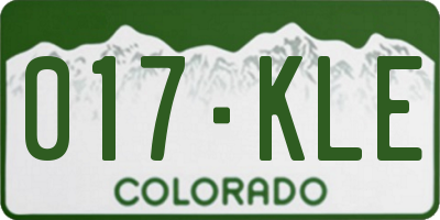CO license plate 017KLE
