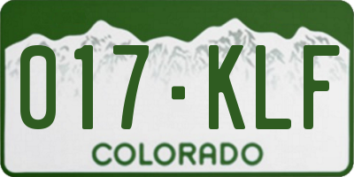 CO license plate 017KLF