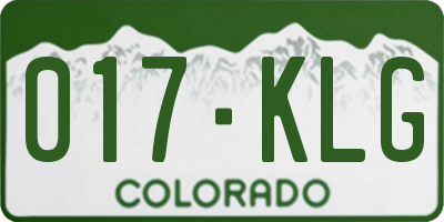CO license plate 017KLG