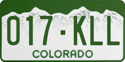 CO license plate 017KLL