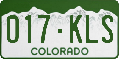 CO license plate 017KLS