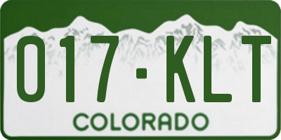 CO license plate 017KLT