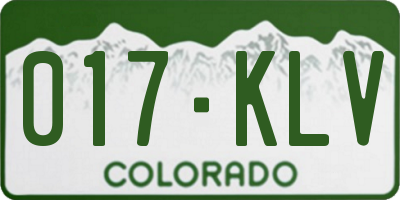 CO license plate 017KLV