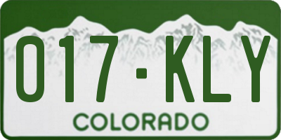 CO license plate 017KLY
