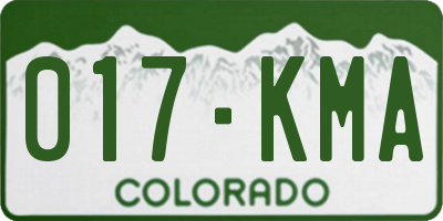 CO license plate 017KMA