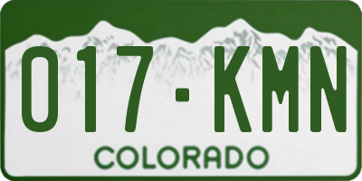 CO license plate 017KMN