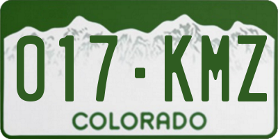 CO license plate 017KMZ