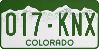 CO license plate 017KNX