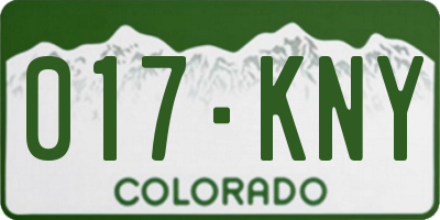 CO license plate 017KNY