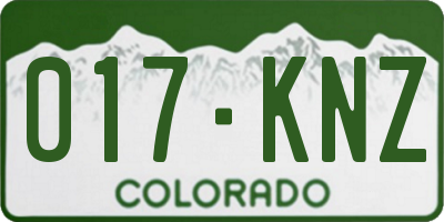 CO license plate 017KNZ
