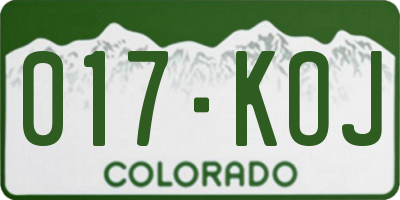 CO license plate 017KOJ