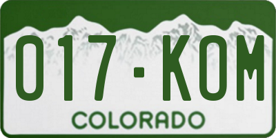 CO license plate 017KOM