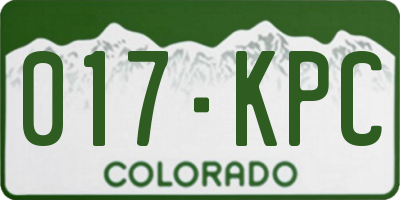 CO license plate 017KPC