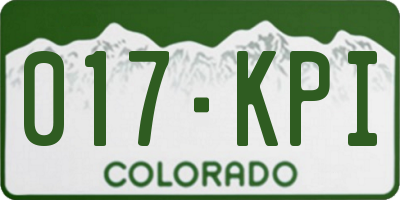CO license plate 017KPI