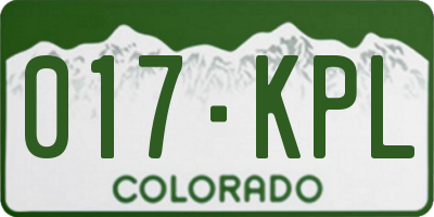 CO license plate 017KPL
