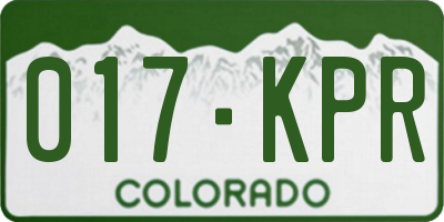 CO license plate 017KPR