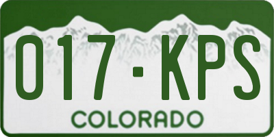CO license plate 017KPS