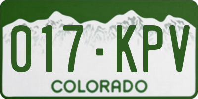CO license plate 017KPV