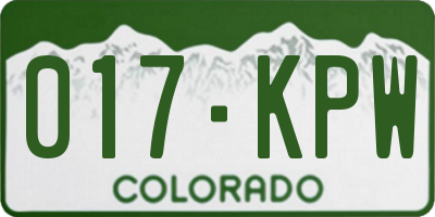 CO license plate 017KPW