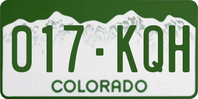 CO license plate 017KQH