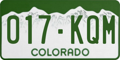 CO license plate 017KQM