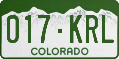 CO license plate 017KRL
