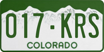 CO license plate 017KRS