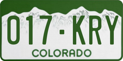 CO license plate 017KRY