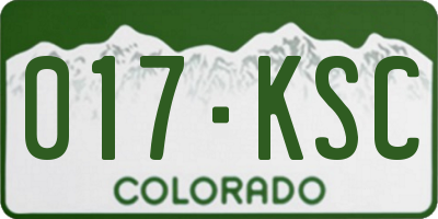 CO license plate 017KSC