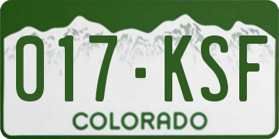 CO license plate 017KSF