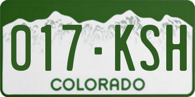 CO license plate 017KSH