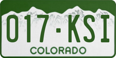 CO license plate 017KSI
