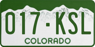 CO license plate 017KSL