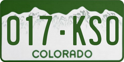 CO license plate 017KSO