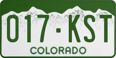CO license plate 017KST
