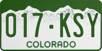 CO license plate 017KSY