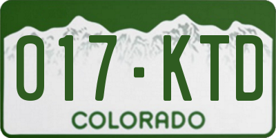 CO license plate 017KTD