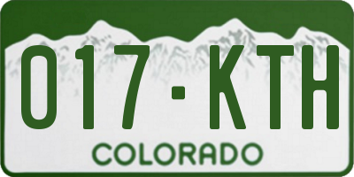 CO license plate 017KTH
