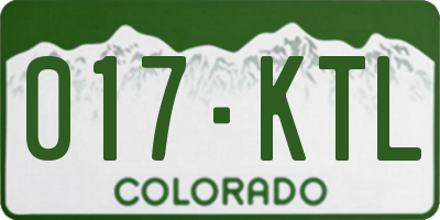 CO license plate 017KTL