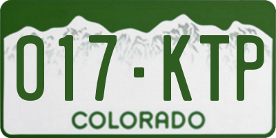 CO license plate 017KTP