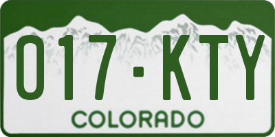 CO license plate 017KTY