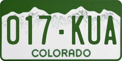 CO license plate 017KUA