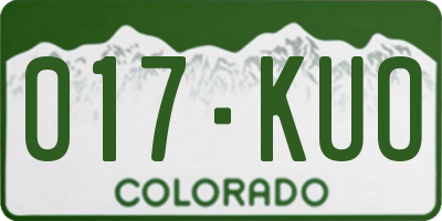 CO license plate 017KUO