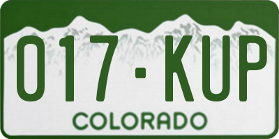 CO license plate 017KUP