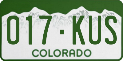 CO license plate 017KUS