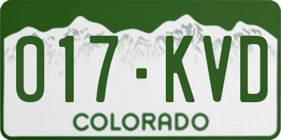 CO license plate 017KVD