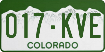 CO license plate 017KVE